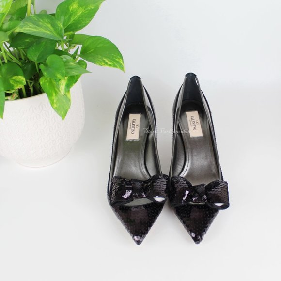 NEW VALENTINO GARAVANI Pumps- RUNWAY-SEQUIN DOLLYBOW - Picture 7 of 15